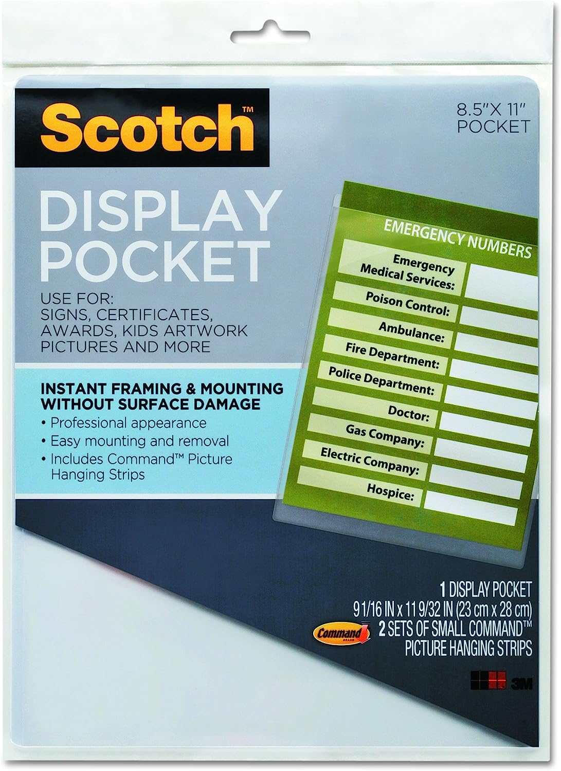 230816082546812_1 Scotch Display Pocket, Removable Interlocking Fasteners, Plastic, 8-1/2 x 11, Clear (WL854C) - Image 1